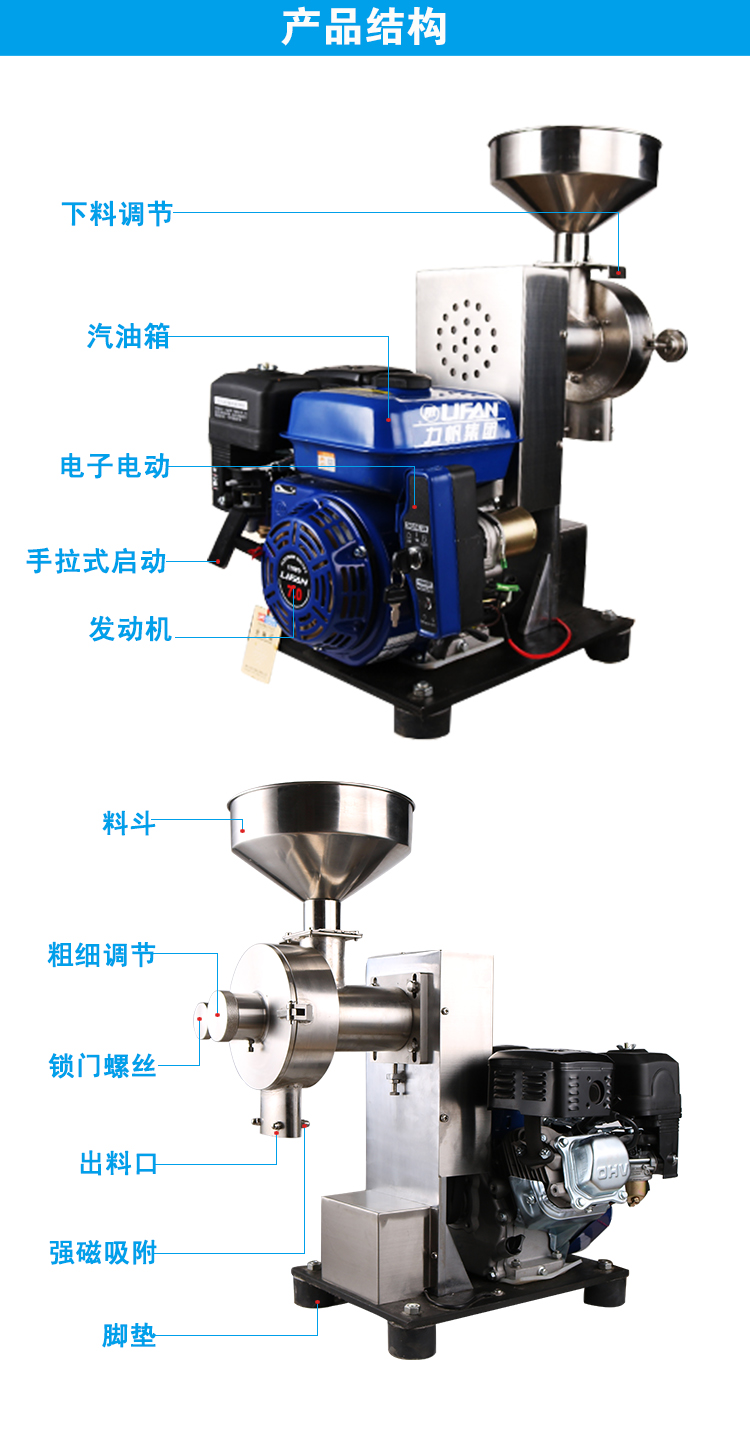 流動式五谷雜糧磨粉機結(jié)構(gòu)